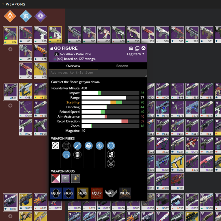 destiny inventory manager unable to view vault